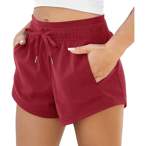 Shorts de course pour femmes en coton doux avec cordon de serrage, style streetwear décontracté, marque privée, fournisseur OEM en gros sur mesure - Product Image 1