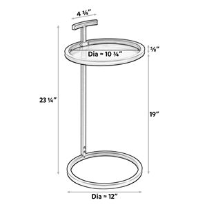 Portable Metal <b>Round</b> <b>Bar</b> <b>Table</b> 12"D X 23.5"H End <b>Table</b> - Product Image 5