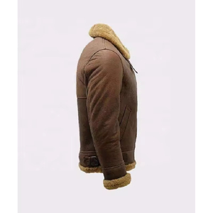 <b>Warm</b> Comfortable Men's Cow Skin Jacket Faux Fur Collar Canvas <b>Waterproof</b> Eco-Friendly for Winter Outdoor Activities Casual Wear - Product Image 3