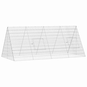 Cage à lapins en acier galvanisé 215 x 100 x 85 cm en argent pour les propriétaires d'animaux - Product Image 2