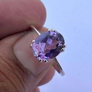 Natural Amethyst 925 Sterling <b>Silver</b> <b>Ring</b> Handmade February Birthstone Jewelry Gift For Her - Product Image 4
