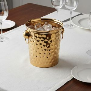 Bulk Large Capacity Hammered Stainless Steel Ice Bucket Gold Finish Rust Resistant Party <b>Drink</b> Beverage <b>Cooler</b> Champagne Bucket - Product Image 2