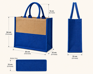 Custom Dual Color Laminated Jute <b>Tote</b> Bag Eco Friendly Reusable Shopping <b>Beach</b> <b>Tote</b> Wedding Carry Bag Premium Burlap Top Handle - Product Image 2
