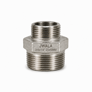 Conector Roscado de Alta Resistencia para Tuberías, Reductor Hexagonal de Acero Inoxidable de 3/4x1/4 Pulgadas (20x6mm) para Procesamiento Químico - Product Image 1