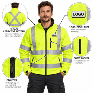 Chaqueta de seguridad reflectante de lujo, impermeable, de alta visibilidad, ropa de trabajo protectora para venta al por mayor global. - Product Image 6