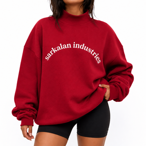 Sweat-shirt tendance pour femme à col montant, en coton éponge, à épaules tombantes, pour le quotidien, prix abordable, vente en gros, direct usine - Product Image 1