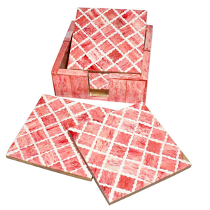 Bone Inlay <b>Coaster</b> With Holder Oriental White and Gray Pattern Mats Customizable Size Hotel <b>Table</b> <b>Coaster</b> - Product Image 5