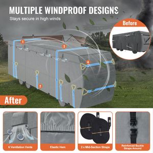 Funda para Autocaravana Clase C de 29-32 pies, Impermeable, Resistente al Viento, Antidesgarros, de Tela Oxford, Accesorios Exteriores para RV - Product Image 4