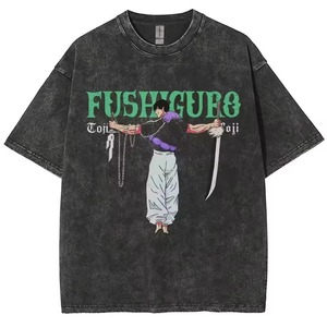 เสื้อยืดแขนสั้นพิมพ์ลายการ์ตูนไซส์ใหญ่สำหรับผู้ชาย คอกลม ผ้าเจอร์ซีย์ลำลอง 100% ผ้าฝ้าย ดีไซน์โลโก้ด้านหน้า - Product Image 5