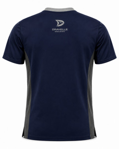 Chemise d'entraînement d'arts martiaux unisexe bleu marine à col en V, respirante, en polyester, à manches courtes, uniforme - Product Image 2