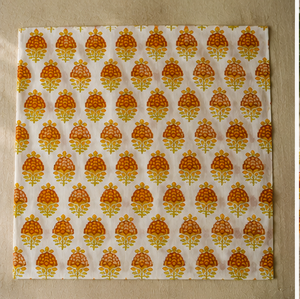 Eco-Friendly <b>Yellow</b> Floral Hand Block Print Lightweight Cotton Fabric Traditional Indian Textile for Girls Dress Kurti <b>Saree</b> - Product Image 4
