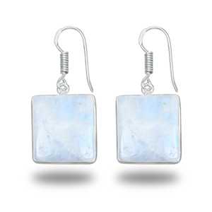 Pendientes de Plata Natural para Mujer, con Dijes de Piedra Lunar Blanca Multicolor Arcoíris, Cristal Curativo, Joyería Bonita al por Mayor para Fiestas, ¡Venta Caliente! - Product Image 2