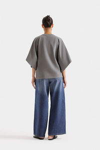 T-shirt gris pour femme, coupe classique, couleur unie, streetwear personnalisé, décontracté, en toile – Meilleures ventes, haute qualité - Product Image 2