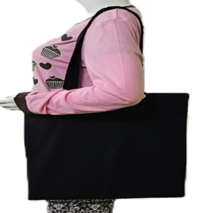 Sac fourre-tout tendance en toile de coton, couleur unie, grande capacité, avec fermeture éclair, réutilisable, pour femme, avec fonction musicale - Product Image 1