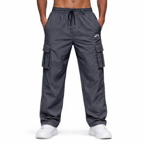 กางเกงคาร์โก้ผู้ชาย น้ำหนักเบา ผ้าไนลอน เอวยางยืด ทรงหลวม กางเกงสำหรับกิจกรรมกลางแจ้ง ผลิตตามสั่ง จำหน่ายจำนวนมาก - Product Image 1