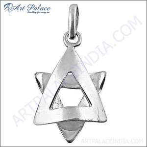 Pendentif étoile uni en argent sterling 925 Charmes de bijoux fins élégants - Product Image 1
