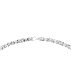 Collier Éternité UNIQUE pour Femme en Or Blanc 18 carats plaqué Rhodium, Diamants de laboratoire certifiés taille émeraude 18,4 carats - Product Image 3