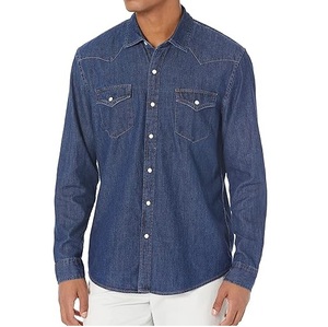 Camisas de Mezclilla de Manga Larga de Alta Calidad al por Mayor para Hombre con Bolsillos en el Pecho, Camisas de Mezclilla Transpirables - Product Image 1