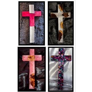 Cruz Cristiana Espiritual de Madera y Resina, Artículo Cristiano Espiritual para Decoración del Hogar o la Iglesia - Product Image 6