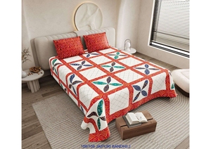 Draps de lit Jaipuri Bandhej taille jumbo avec 2 taies d'oreiller, qualité supérieure - Product Image 6