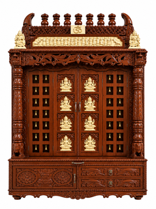 South Indian Ashtalakshmi Pooja <b>Mandir</b> with Doors Teak Wood Customized Size Durable Fast Delivery Home Furniture - Product Image 2