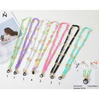 Chaîne de collier Z Fashion 70 cm en plastique plaqué or multicolore pour lunettes et accessoires de sac
