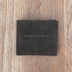 New Handmade Brown Suede Leather Men's <b>Wallet</b> Luxury Minimalist Credit <b>Card</b> <b>Holder</b> Custom RFID Blocking Classic Bi-fold <b>Wallets</b> - Product Image 3