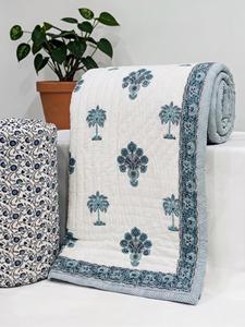Printed Jaipuri Block Double Bed Hand <b>Quilt</b> Razai 90x108 Cotton <b>Bedding</b> Traditional Indian Home Decor Soft Luxury <b>for</b> Daily Uses - Product Image 4