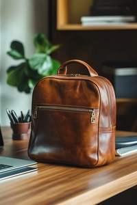 Mochila unisex elegante de cuero genuino con diseño de caramelos - Product Image 2