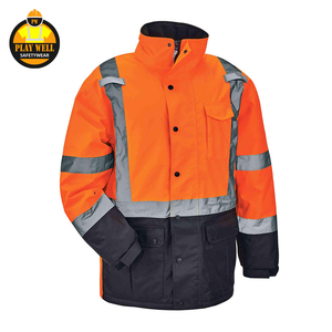Reflective Safety High Visibility Waterproof Workwear <b>Construction</b> High Quality Polyester Cotton Nylon <b>Working</b> <b>Jacket</b> - Product Image 1
