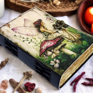 สมุดบันทึกคาถาหนังแท้ทำมือสไตล์คลาสสิก พร้อมกุญแจล็อค สำหรับอ่านเรื่องเวทมนตร์ คาถา วิคคา และพิธีกรรมทางศาสนาแบบเพแกน เหมาะเป็นของขวัญ - Product Image 5