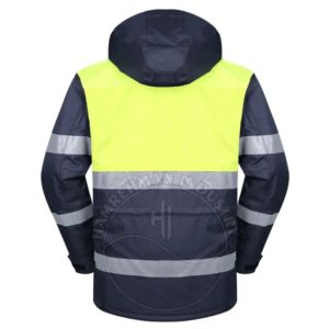 Veste à capuche de sécurité pour homme, classe 2 ANSI, LED clignotante, bande réfléchissante imperméable, haute visibilité, personnalisable, HAMREHMAN INDUSTRY - Product Image 2