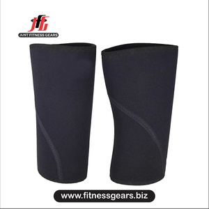 Genouillère en néoprène noir avec bordure rouge, à enfiler, compression, soutien, respirante, protection universelle unisexe toutes saisons - Product Image 3