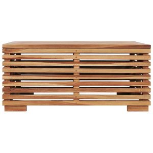 Conjunto de Jardín de Teca Natural con Cojín Crema y Mesa Elegante - Product Image 3