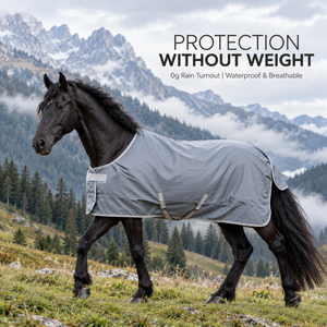 Manta Impermeable para Caballo Gris con Exterior de Nailon Balístico 1680D y Relleno 0G |   Manta Impermeable y Transpirable con Cierre Magnético Frontal - Product Image 4