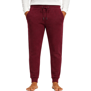 Pantalon de jogging texturé décontracté pour homme, coupe slim, en maille gaufrée épaisse, écologique et respirant, avec taille élastique et cordon de serrage - Product Image 1