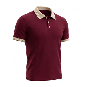 Polo à manches courtes pour homme, couleur personnalisée, coupe classique, couleur unie, bordure contrastée, boutons, tissu Oxford en coton - Product Image 5