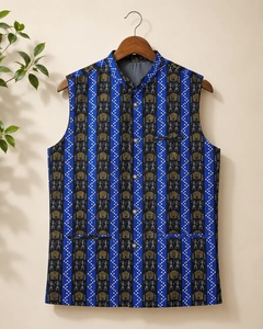 Premium Mens Blue Printed Ethnic <b>Nehru</b> <b>Jacket</b> Traditional Waistcoat Mens Traditional Printed Sleeveless <b>Nehru</b> <b>Jacket</b> Ethnic Wear - Product Image 3