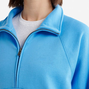 Sweat-shirt unisexe décontracté personnalisé en molleton demi-zip en mélange coton-polyester, coupe décontractée, col montant, idéal pour l'hiver – Tendance actuelle - Product Image 4