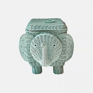 Panier de rangement en rotin en forme d'éléphant, collection mignonne, fait main, style farmhouse, panier de rangement animalier, décoration de chambre d'enfant - Product Image 5