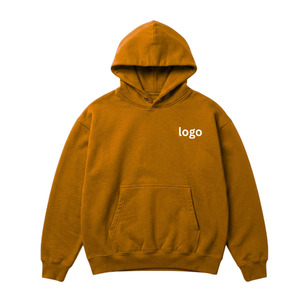 Sweat à capuche en molleton 100 % coton épais 400 GSM, personnalisable avec logo, coupe oversize, bleu uni, pour homme - Product Image 3