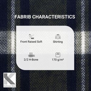 Tissu Sergé Chevrons 100% Coton Teint en Fil 170 GSM Vert Marine à Carreaux Tissage en Relief Finition Douce Fabricant OEM ODM Vente en Gros - Product Image 3