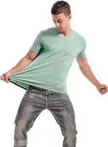 Nueva Camiseta de Hombre de Talla Grande, Estilo Moderno, Informal de Negocios, Diseño Liso, Térmica, de Manga Corta, Transpirable, 100% Algodón Canvas - Product Image 4