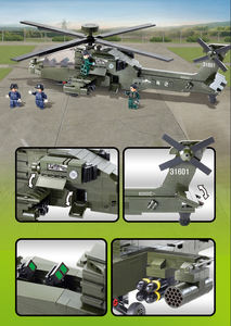 Helicóptero OXFORD COBRA TEAM APACHE, Bloques de Construcción de Plástico ABS, Juguete de Construcción para Niños, Modelo de Avión Militar para Armar - Product Image 3
