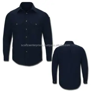 Chemises ignifuges à manches longues Logo personnalisé travail chemise légère FR vêtements uniforme industriel marine unisexe Oem poches