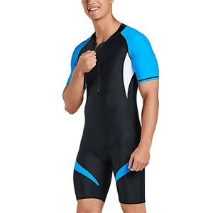 Maillot de bain une pièce à manches courtes pour hommes, avec fermeture éclair sur le devant, extensible, à séchage rapide, pour le surf, la plage, les sports nautiques - Product Image 6