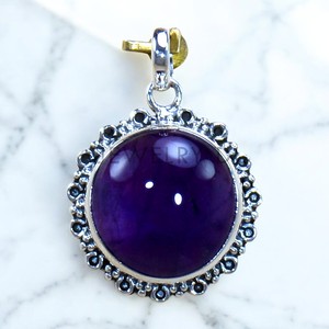 Colgantes y Dijes de Plata de Ley 925 con Gema de Amatista, Joyería al por Mayor, Última Tendencia, Gemas a Granel - Product Image 1