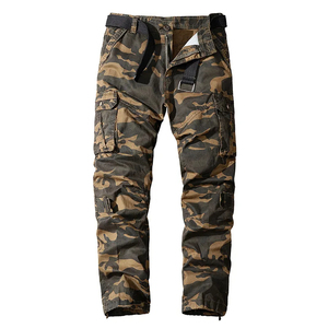 Men's Camouflage Cargo Pants Multi Pocket Tactical <b>Trousers</b> <b>Elastic</b> <b>Waist</b> Quick Dry Breathable Outdoor Workwear - Product Image 1