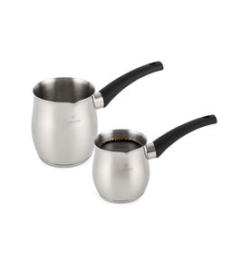 Ensemble chauffe-café haut de gamme en acier inoxydable 18/10 avec poignées résistantes à la chaleur et base à induction - Product Image 1