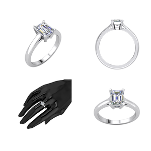 Divya Creations – Bague pour femme en argent 925 plaqué rhodium, sertie d'un émeraude de laboratoire certifiée IGI de 1,01 carat, taille diamant, design unique de haute qualité - Product Image 2